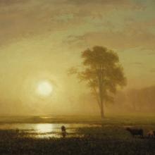 <a href="https://spencerartapps.ku.edu/collection-search#/object/10190" target="_blank"><i>Sunset on the Plains</i> by Albert Bierstadt</a>