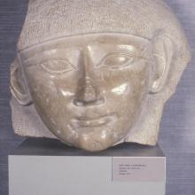 <a href="https://spencerartapps.ku.edu/collection-search#/object/10233" target="_blank"><i>head from a sarcophagus</i> by Egypt</a>