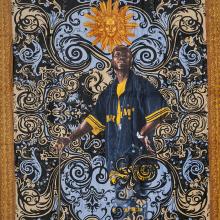<a href="https://spencerartapps.ku.edu/collection-search#/object/43400" target="_blank"><i>towel (Portrait of Andries Stilte)</i> by Kehinde Wiley</a>