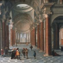 <a href="https://spencerartapps.ku.edu/collection-search#/object/14546" target="_blank"><i>Church Interior</i> by Anthonie Palamedesz</a>