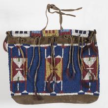 <a href="https://spencerartapps.ku.edu/collection-search#/object/37562" target="_blank"><i>beaded bag</i> by Cheyenne or Lakota peoples</a>