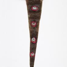 <a href="https://spencerartapps.ku.edu/collection-search#/object/32114" target="_blank"><i>fur turban</i> by Comanche or Kiowa peoples</a>