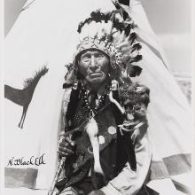 <a href="https://spencerartapps.ku.edu/collection-search#/object/40628" target="_blank"><i>photograph of Black Elk</i> by Bill Groethe</a>