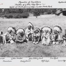 <a href="https://spencerartapps.ku.edu/collection-search#/object/40630" target="_blank"><i>photograph of the reunion of the survivors of Little Big Horn</i> by Bill Groethe</a>