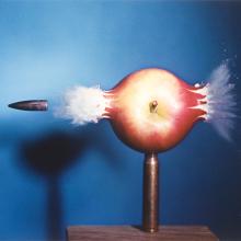 <a href="https://spencerartapps.ku.edu/collection-search#/object/15380" target="_blank"><i>How to Make Applesauce at M.I.T. .30-caliber Bullet</i> by Dr. Harold Eugene Edgerton</a>