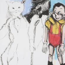 <a href="https://spencerartapps.ku.edu/collection-search#/object/48935" target="_blank"><i>Two Thieves and a Liar</i> by Jim Dine</a>