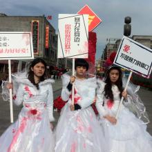 "Bride" Protest against Domestic Violence