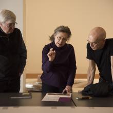 Senior Curator Stephen H. Goddard, artist Sandy Winters, and Exhibition Designer Richard Klocke discuss the plan for Winters's two large-scale installations 