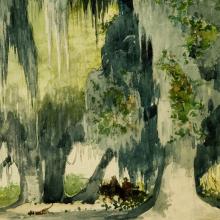 <a href='https://spencerartapps.ku.edu/collection-search#/object/4339' target='_blank'><i>Among the Oaks (Live Oaks)</i> by Winslow Homer</a>